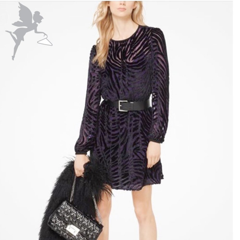 Michael Kors Tiger Devore Velvet Dress